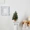 18" Pre-Lit Mixed Pine Artificial Christmas Tree with Holly Berries & Pinecones, Clear LED Lights